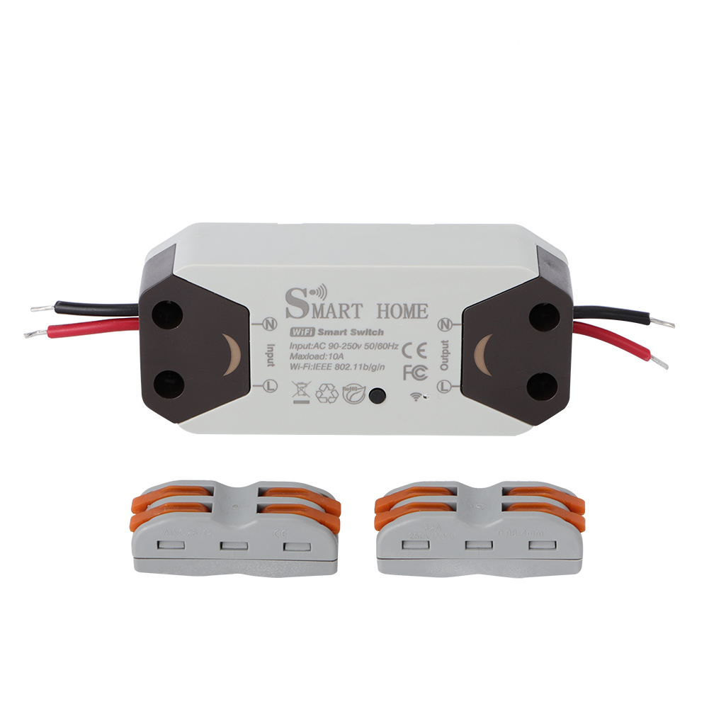 Toivize 90–250 V Smart-wlan-leistungsschalter, Kompatibel Mit Alexa Und Google Home, Schraubenloser Schnellanschlussblock, Kompaktes Abs-gehäuse, Hausautomation