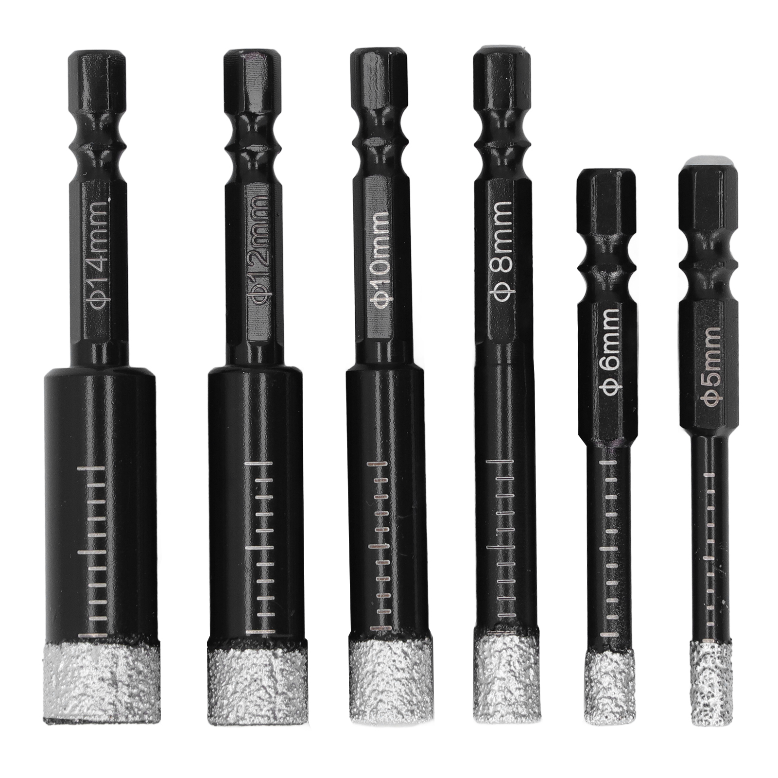 6-teiliger Diamantbohrer Für Fliesen Und Marmor, 5–14 Mm, Für Nass- Und Trockenbohren, Hohe Präzision, Sechskantspitze
