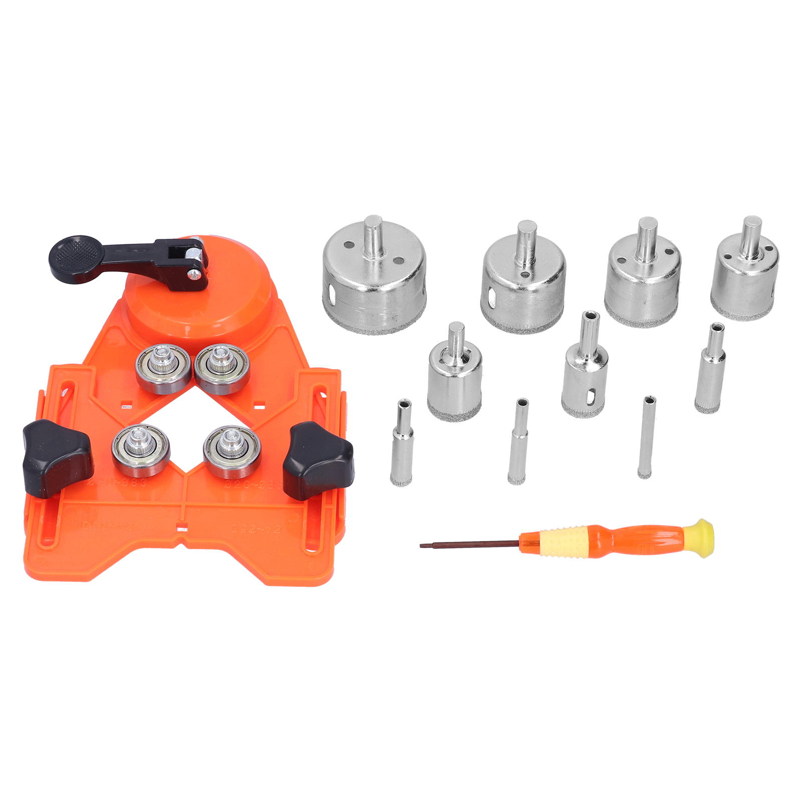 10-teiliges Diamant-fliesenbohrer-set - Toivize - Orangefarbene Saugnapfführung - Präzises Bohren Für Keramik, Glas Und Marmor (6-50 Mm)