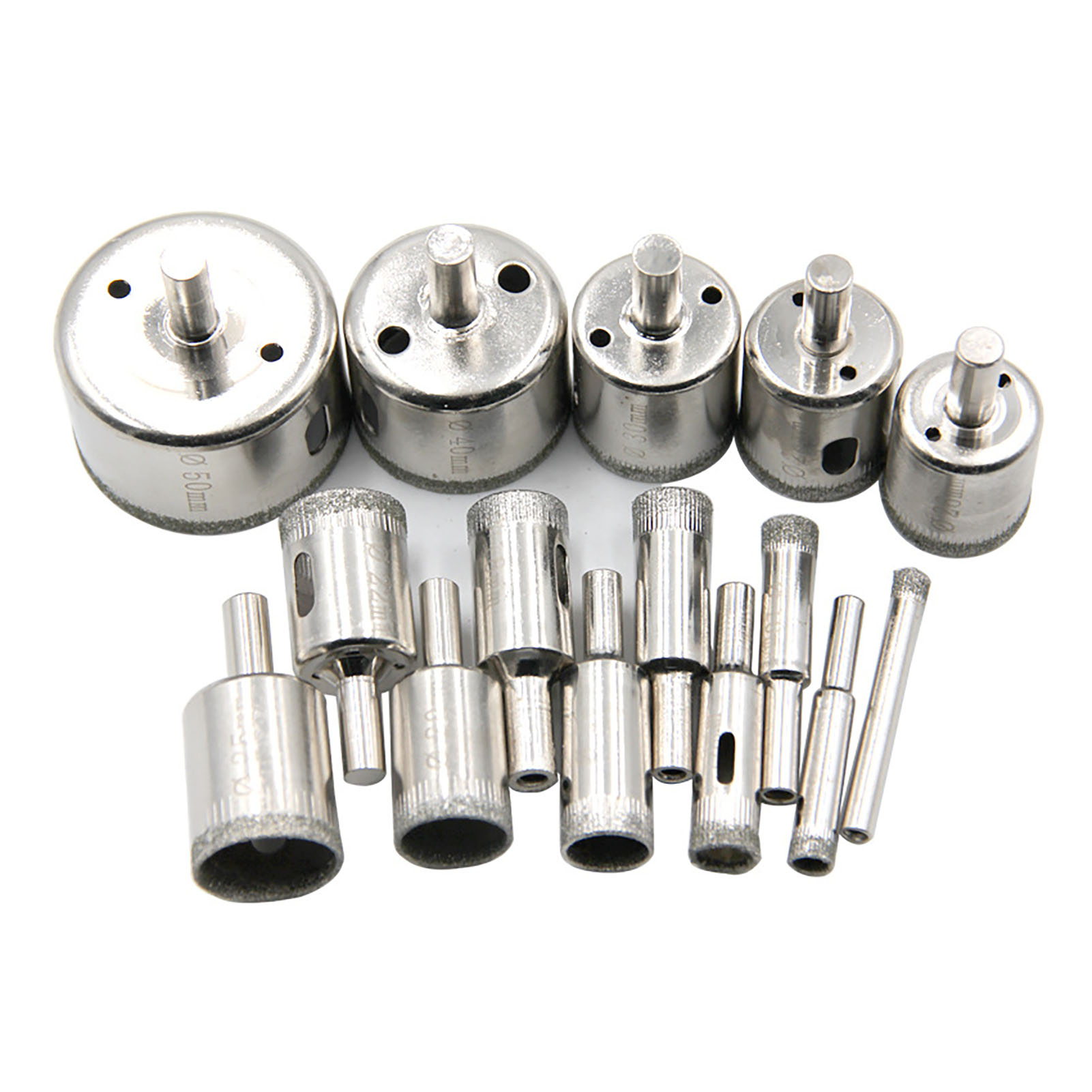 Set Mit 15 Premium-diamantbohrern – Für Fliesen, Marmor Und Glas – Schnelles, Präzises Und Ausrissfreies Schneiden – Kompatibel Mit Standardbohrmaschinen