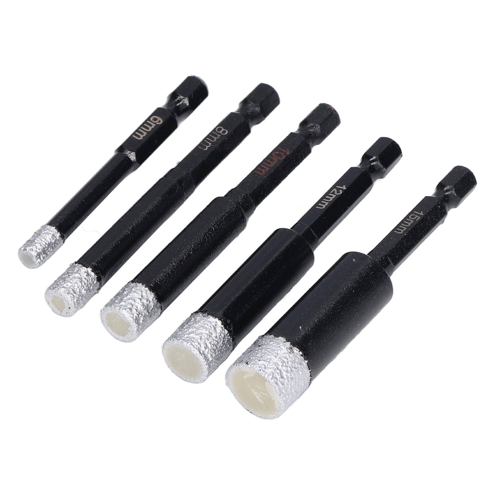 Set Mit 5 Sechskant-diamantbohrern (6–15 Mm) Für Fliesen, Marmor Und Granit – Präzises Und Schnelles Trockenbohren Ohne Ausbrechen