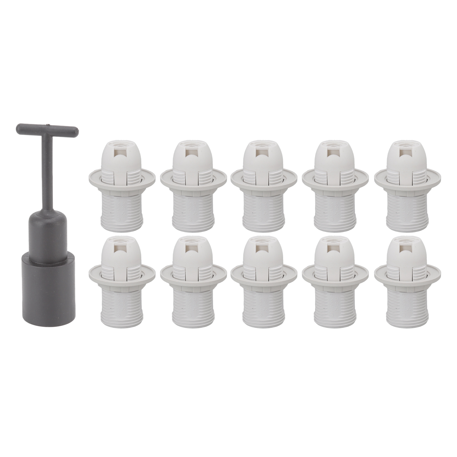 Set Mit 10 Weißen Abs-e14-fassungen (55 Mm) + Hitzeschutzhülle Für Kronleuchter Und Innenlampen – Robustes Design