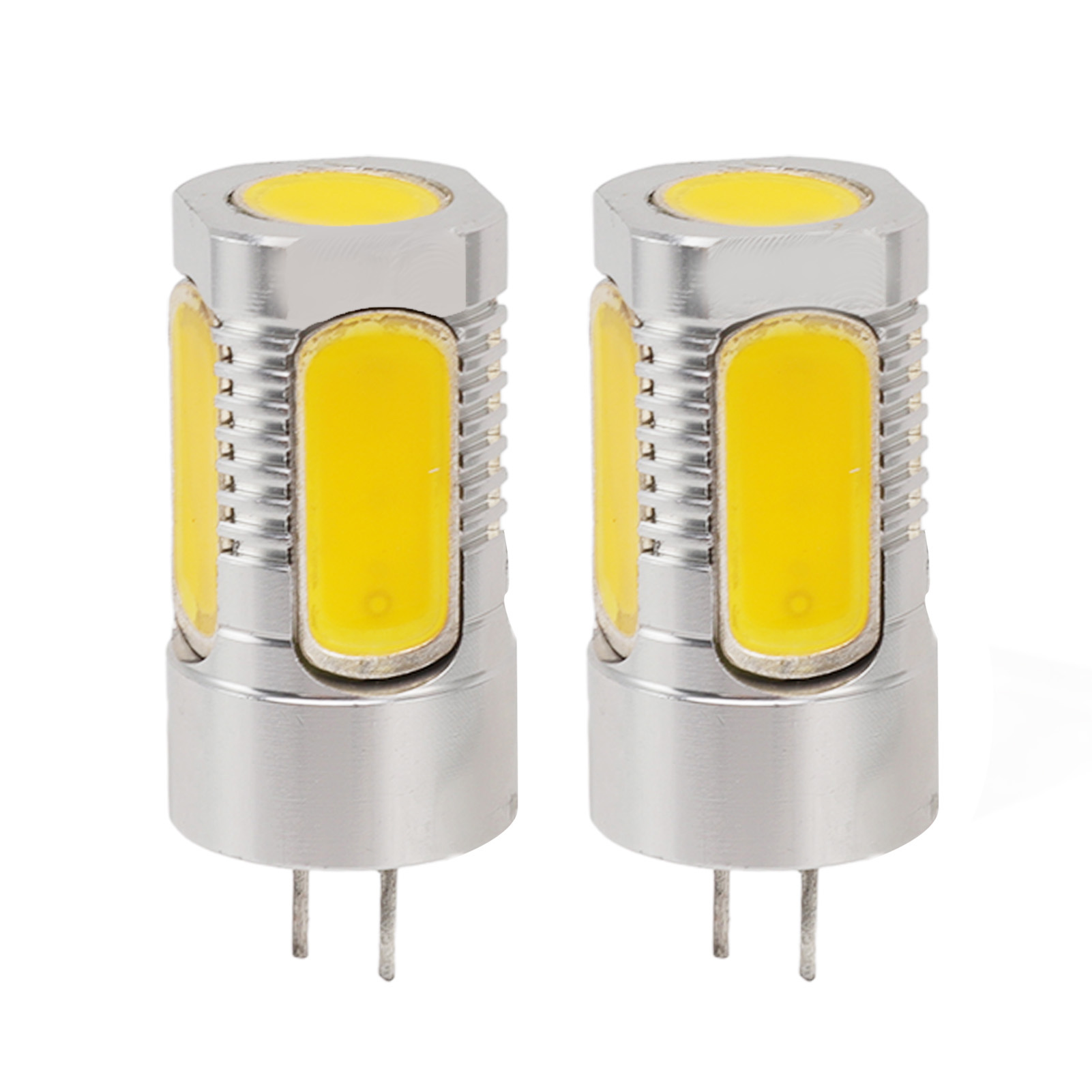Gy6.35 3w 12v Cob-led-lampe, Warmweiß 3000k, Aluminiumgehäuse, 2er-pack