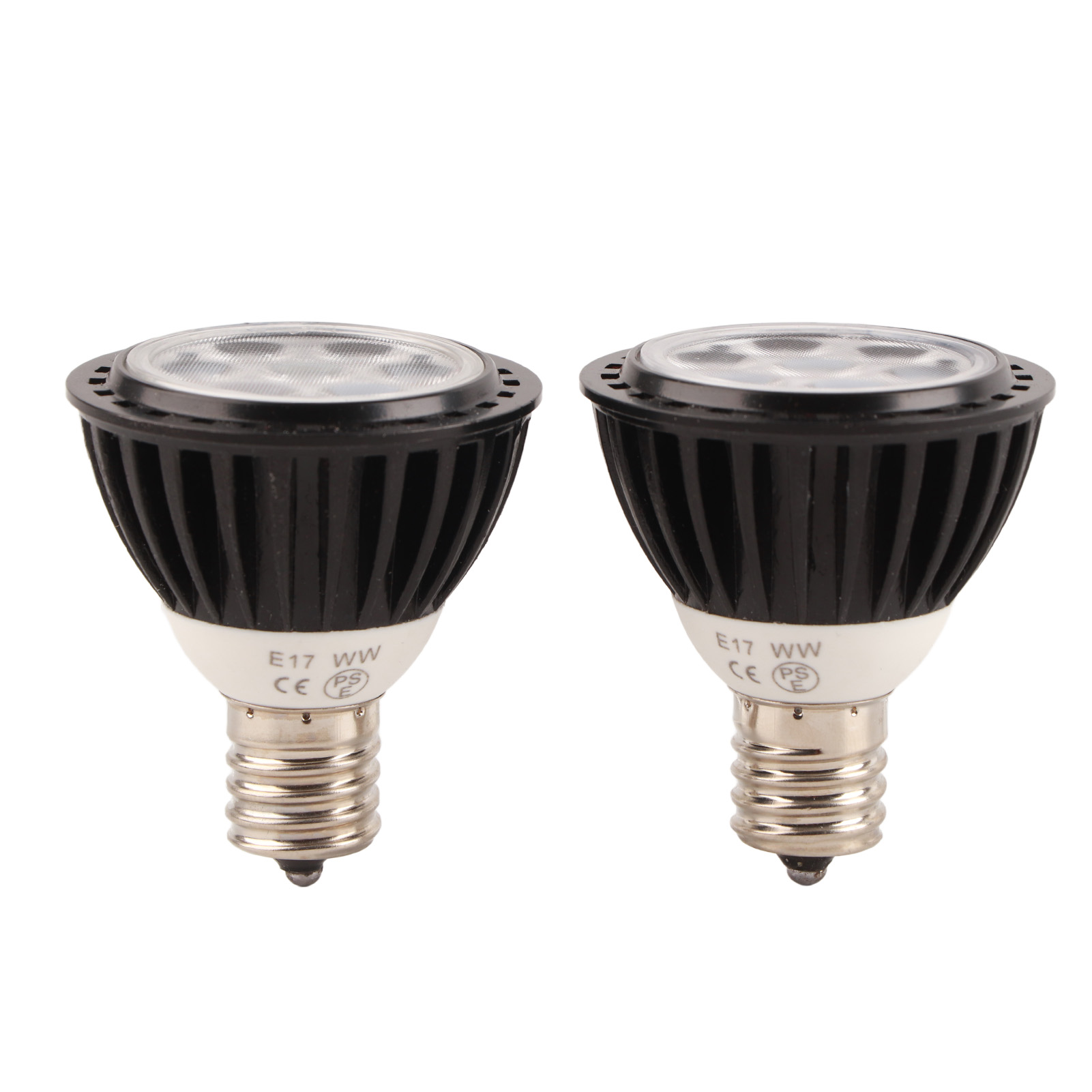 2er-pack E17 7w 220v Led-lampen, Warmweiß 2700k, Aluminium-pc, Energiesparend, Lange Lebensdauer