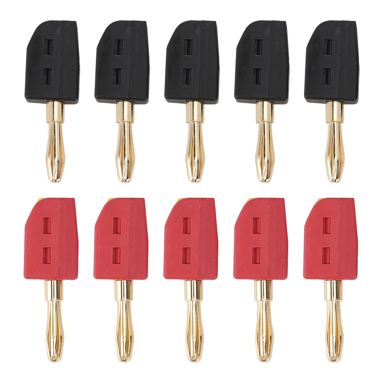 Toivize 4-mm-bananenstecker, Lötfrei, Vergoldetes Messing, 32 A, 10er-pack (5 Rote + 5 Schwarze) Für Testgeräte