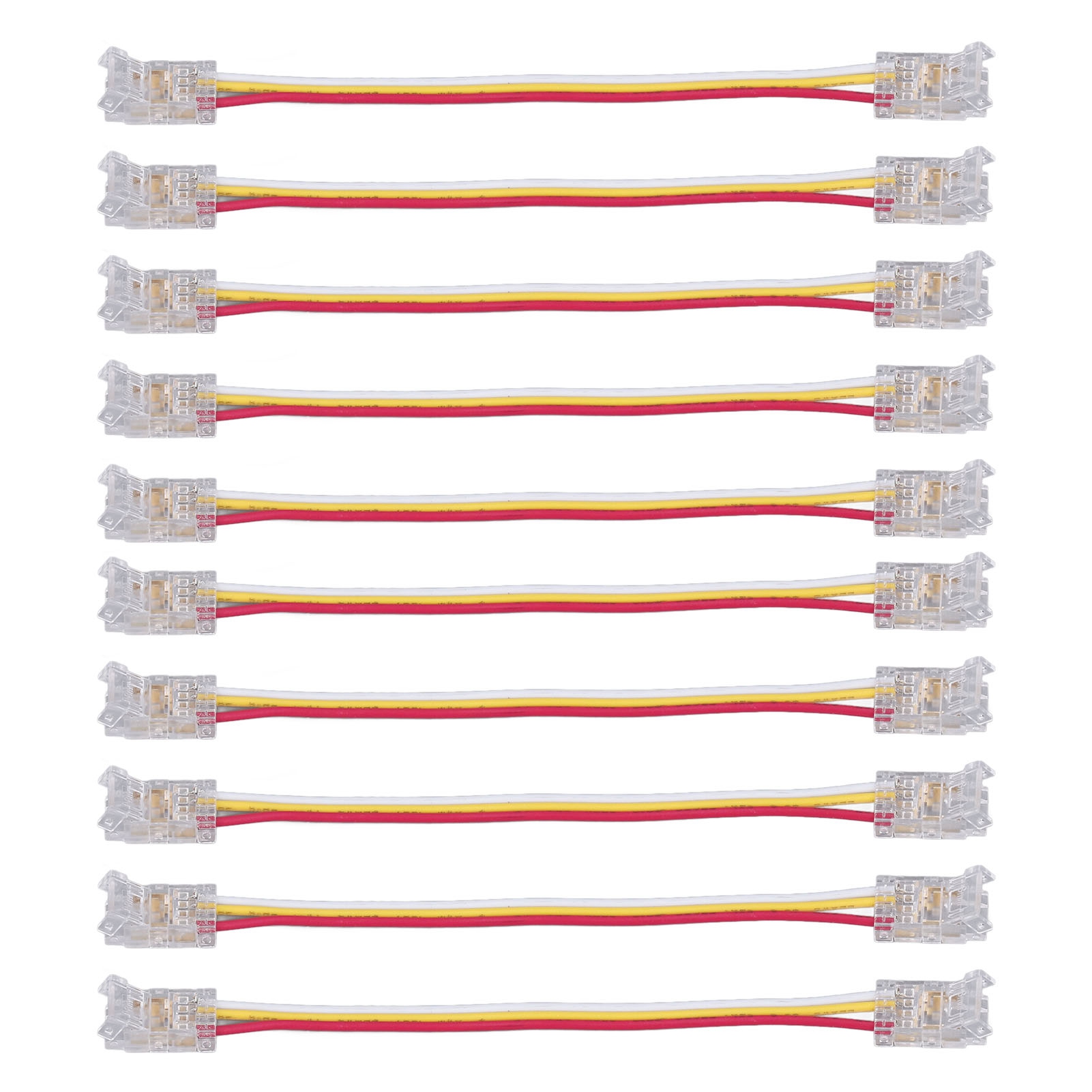 3-polige 8-mm-cob-led-steckverbinder – 10er-pack – Lötfrei, Robustes Pc-gehäuse, Kompatibel Mit 5/12/24-v-led-streifen