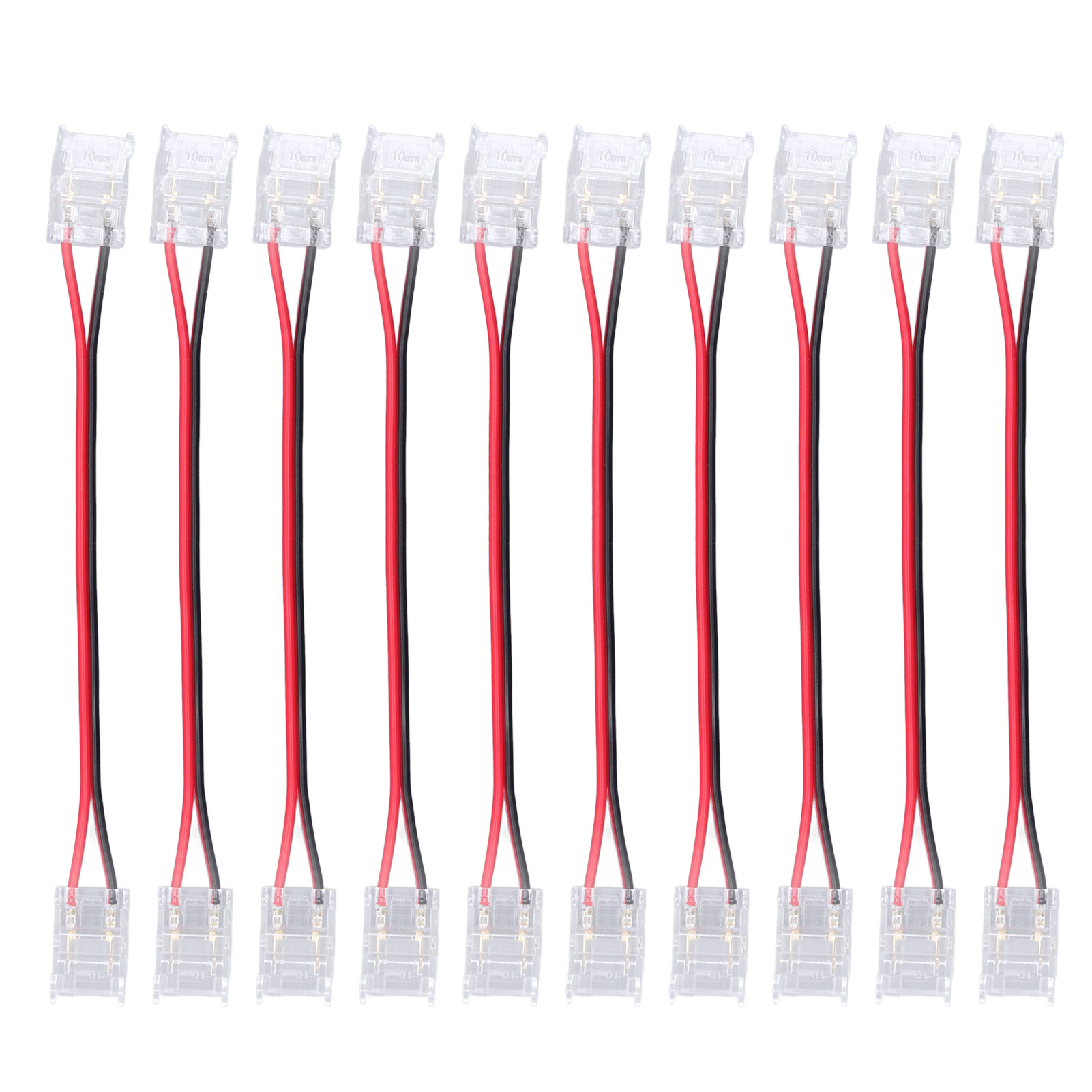 Toivize 2-poliger Lötfreier Cob-led-stecker Für 10-mm-doppelkopf-led-streifen, Aus Polycarbonat, 10er-packung