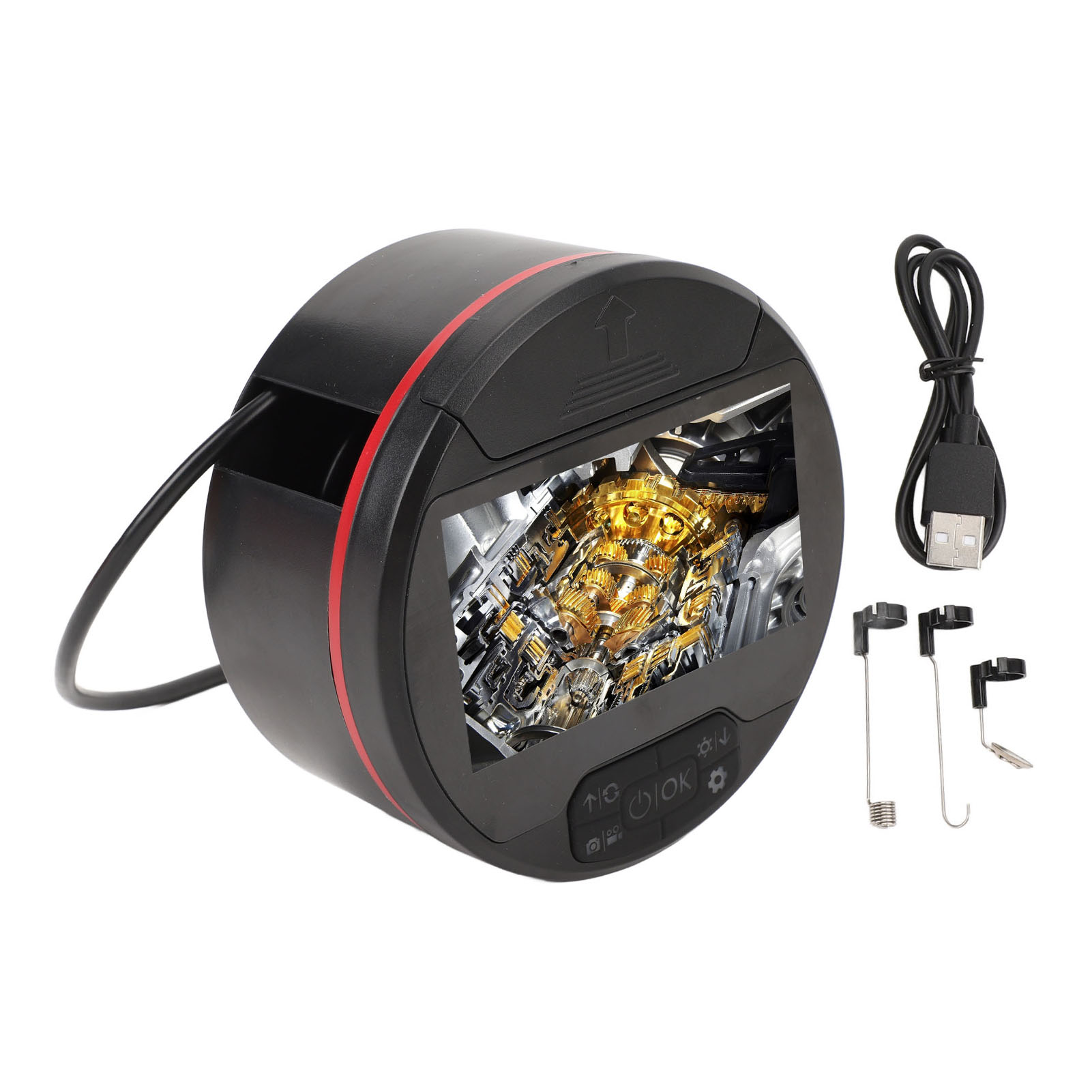 Toivize 8-mm-endoskop Mit 4,3-zoll-hd-bildschirm, Schutzart Ip67, Inspektionskamera Für Motoren Und Rohrleitungen, 2-m-kabel Und Led-beleuchtung