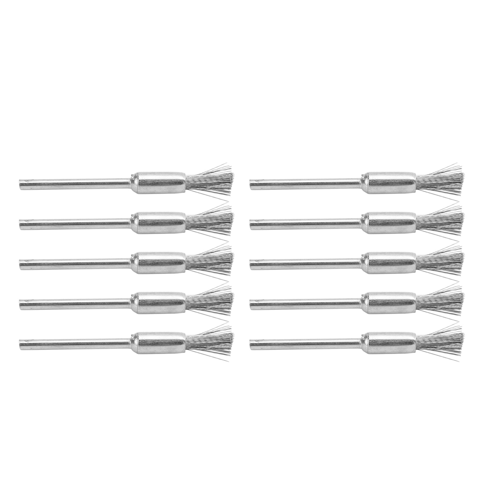 Set Mit 10 Edelstahl-rotationsbohrbürsten Mit 2,35-mm-schaft, Stiftform, Zum Präzisen Polieren Und Entlacken Von Holz Und Metall