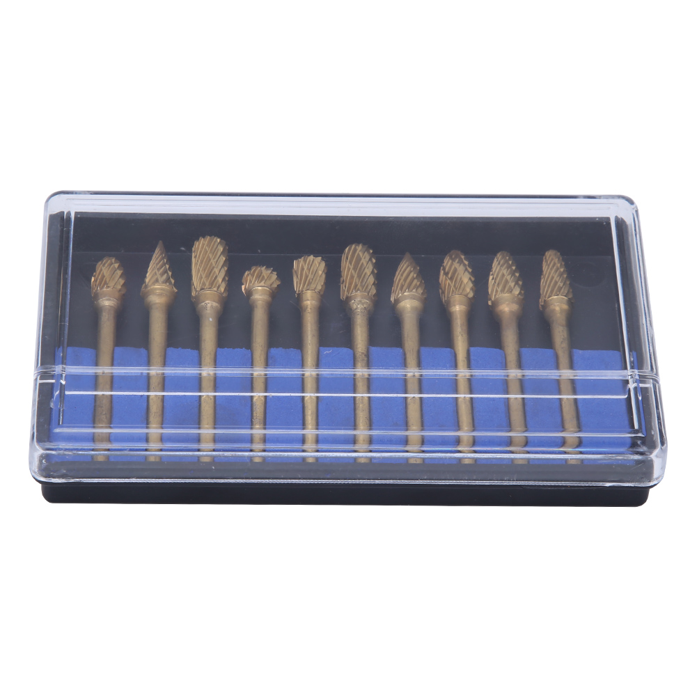 Set Mit 10 Wolframkarbid-titan-rotationsfräsern Für Holz, Metall Und Stein – Universeller Dremel-präzisions-schnitzaufsatz