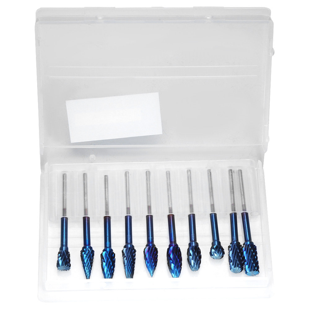 Dremel 3x6 Mm Hartmetall-rotationsfräser, Blaue Verschleißschutzbeschichtung, 10-teiliges Set Für Metall Und Holz