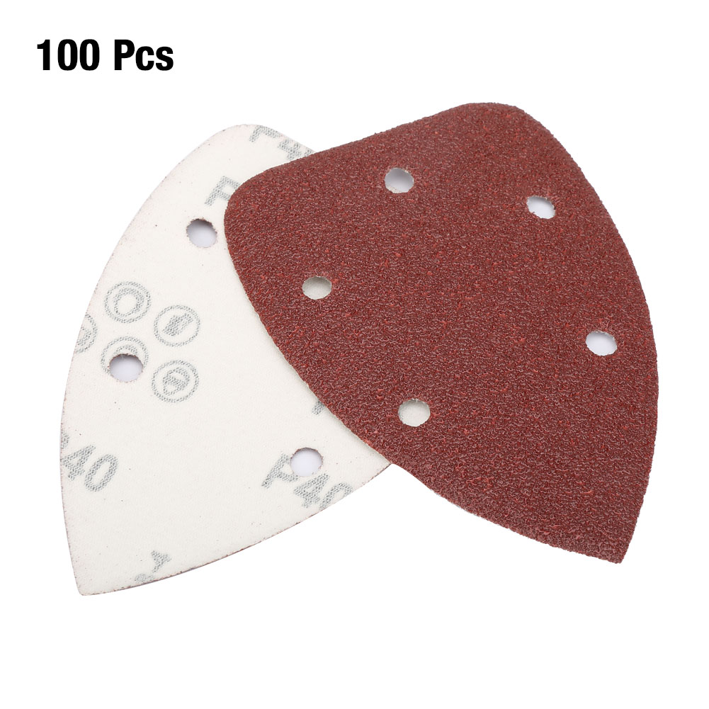 Dreieckiges Aluminiumoxid-schleifpapier Mit 5 Löchern, 140 X 140 X 90 Mm, Körnung 40, Packung Mit 100 Stück Zum Schleifen Von Holz Und Metall