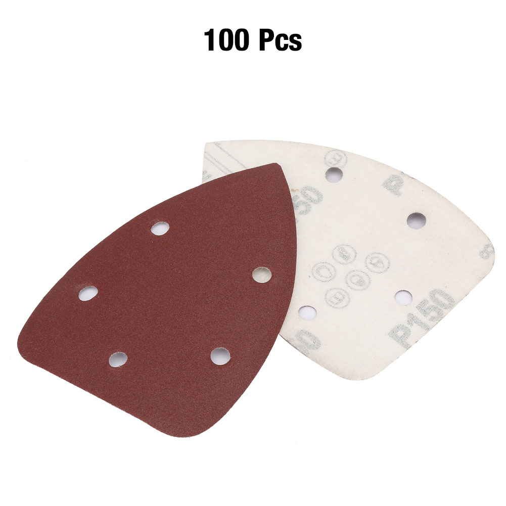 Toivize Dreieckige Aluminiumoxid-schleifscheibe Nr. 150, 140 X 90 Mm, 5 Löcher Für Schleifmaschinen, 100er-packung