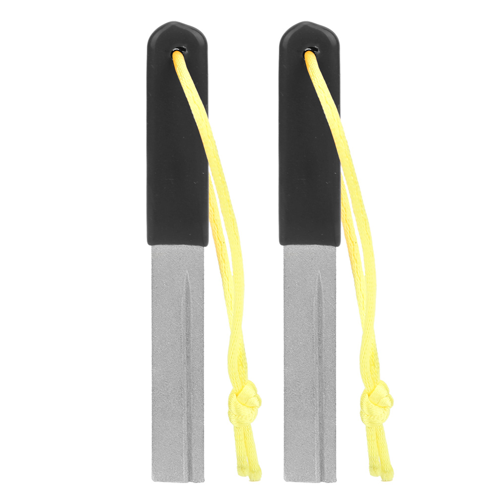 Set Mit 2 Toivize 9005-02 Angelhakenfeilen, Körnung 600, Diamantschliff, Schwarzer Rutschfester Griff Für Präzises Und Schnelles Schärfen