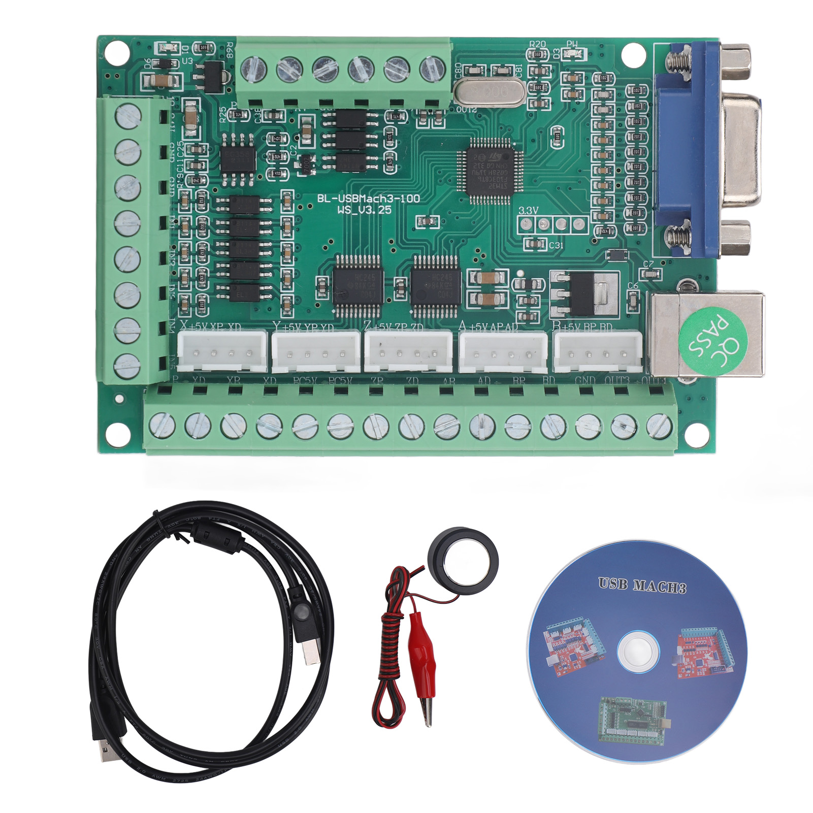 5-achsen-usb-cnc-steuerplatine V3.25 Für Fräs- Und Graviermaschinen, Mit Z-taster, 12-24v-netzteil Und Plug-and-play-schnittstelle