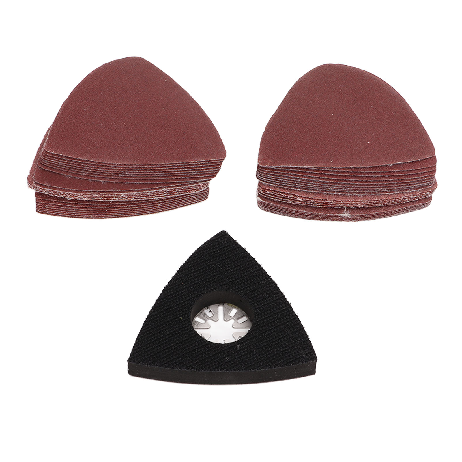 Toivize 51-teiliges 80-mm-dreieck-schleifscheiben-set Für Oszillationswerkzeuge, Abs-träger + 50 Scheiben, Körnung 60-240