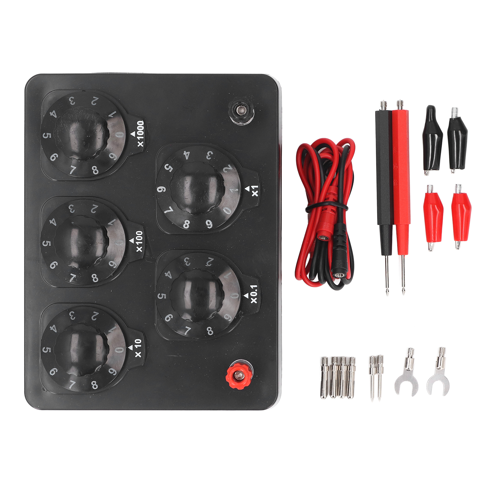 Einstellbarer Dezimalwiderstand 0–9999,9 Ω, Genauigkeitsklasse 1, Schwarzes Abs-gehäuse, 1 W, Für Labor Und Elektronik-bastelarbeiten