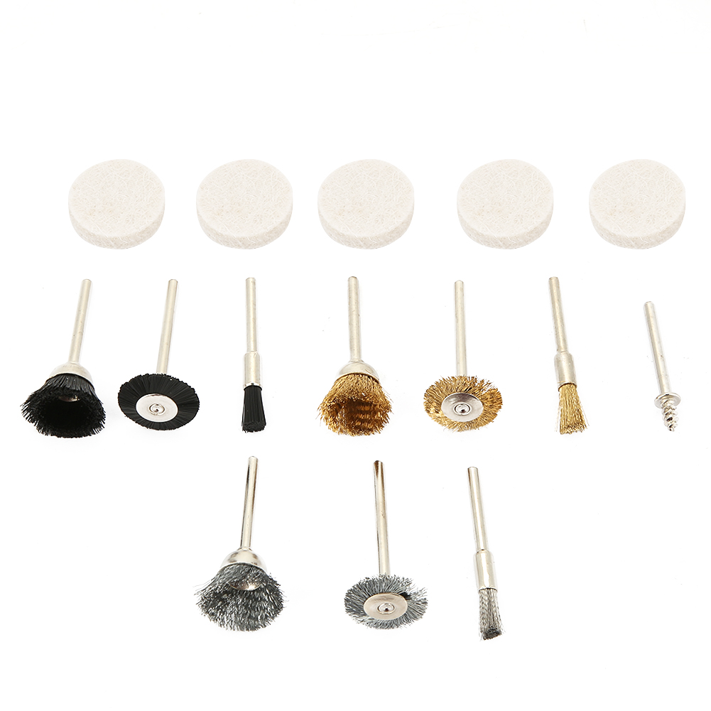 15-teiliges Drahtbürsten-set Für Bohrmaschinen Und Schleifmaschinen – Zubehör Zum Polieren, Entlacken Und Entfetten Von Metallen, Holz Und Kunststoffen