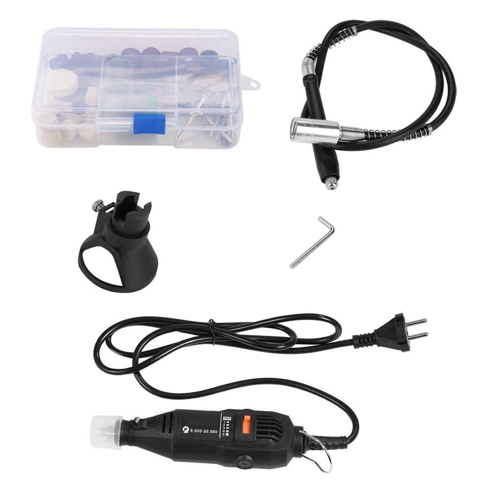 Mini-elektro-rotationsschleifer-set, 130 W, 120-teilig Mit Flexibler Welle Für Präzises Schneiden, Schleifen Und Gravieren