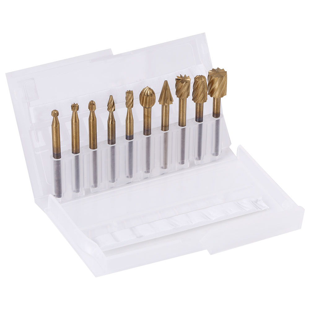 3-mm-hss-titan-fräser – 10er-pack – Hochgeschwindigkeitsstahl Für Holz Und Kunststoff, Erhöhte Präzision Und Langlebigkeit