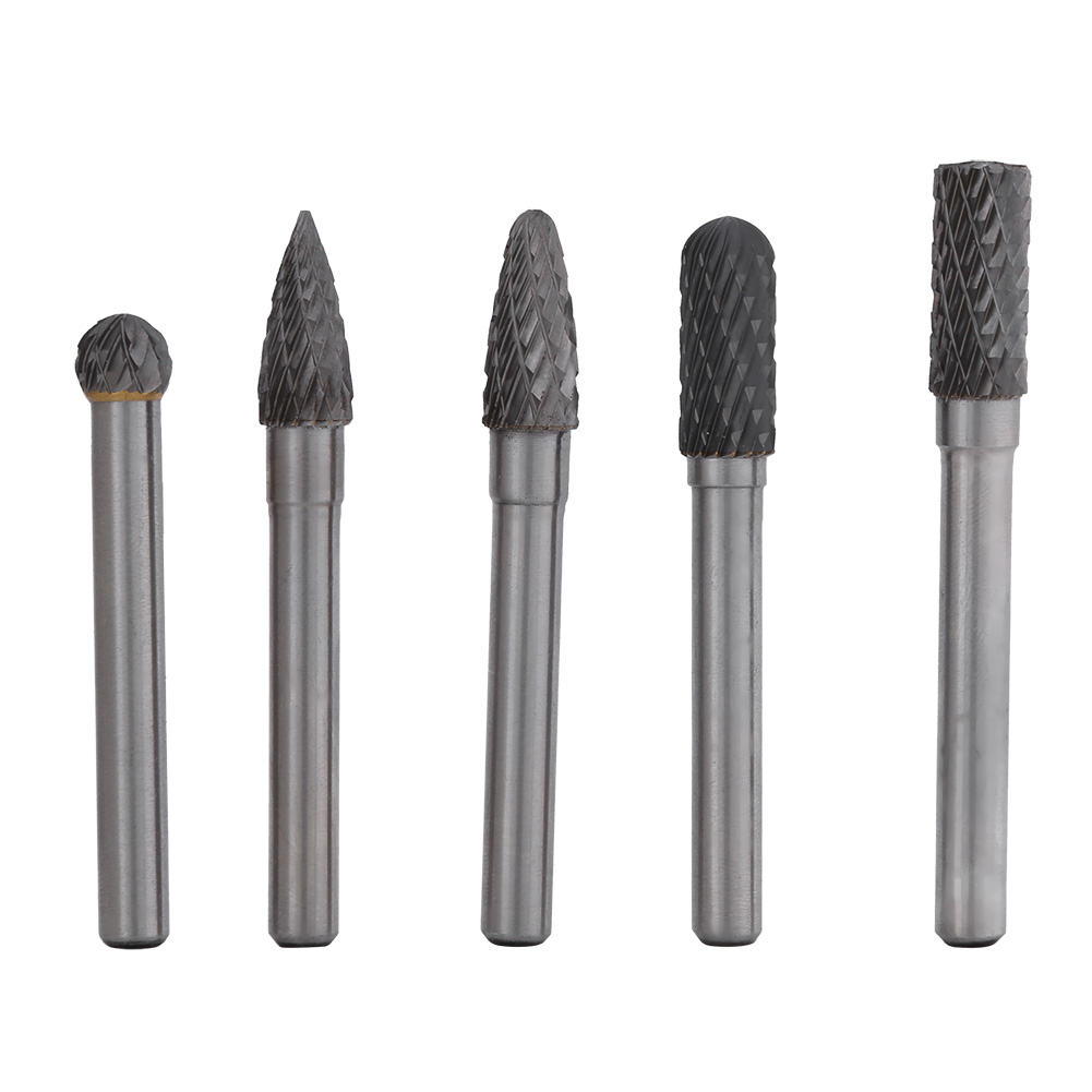 Rotationsfräser Aus Wolframkarbid, 5-teiliges Set, 6 Mm Schaft, 8 Mm Kopf, Doppelnut A/c/d/f/g Für Metall Und Stein