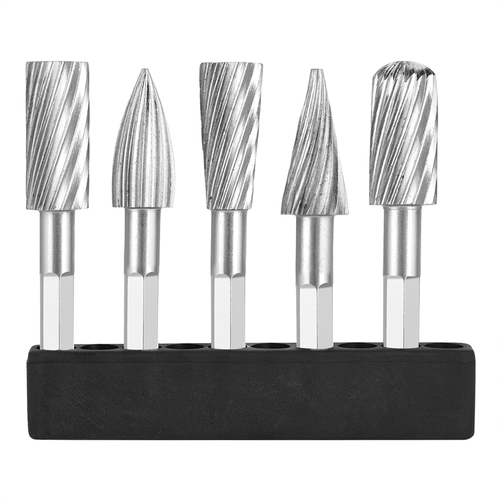 5er-set Hss-fräser Mit 6,35-mm-sechskantschaft Für Holz, Kunststoff, Weichmetalle, Präzisionsfräsen, Heimwerkerprojekte Und Professionelle Anwendungen.