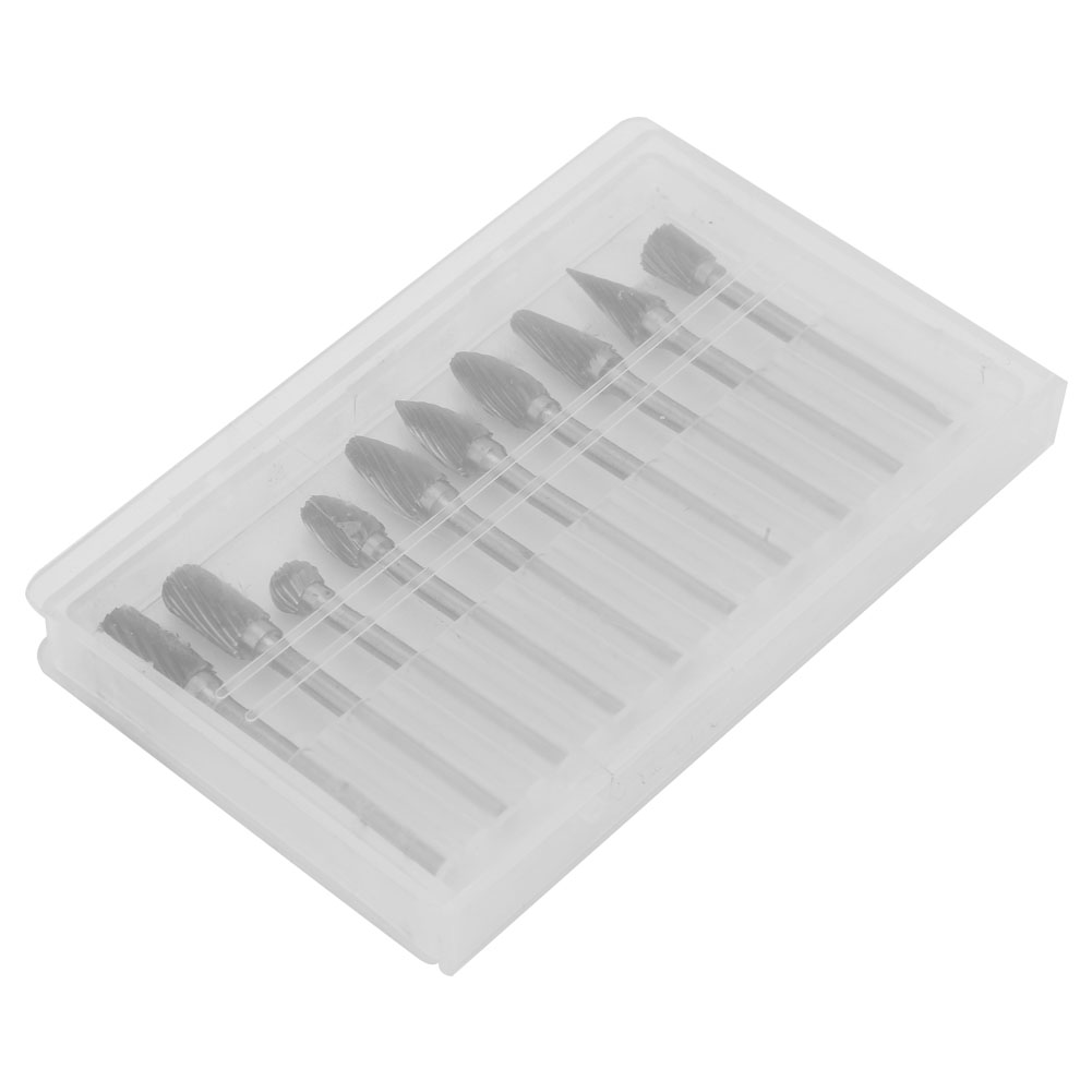 Satz Mit 10 Hartmetall-rotationsfräsern, 3,17 Mm Schaft, Einseitig, Zum Gravieren Und Für Präzise Bearbeitungen An Metall Und Holz