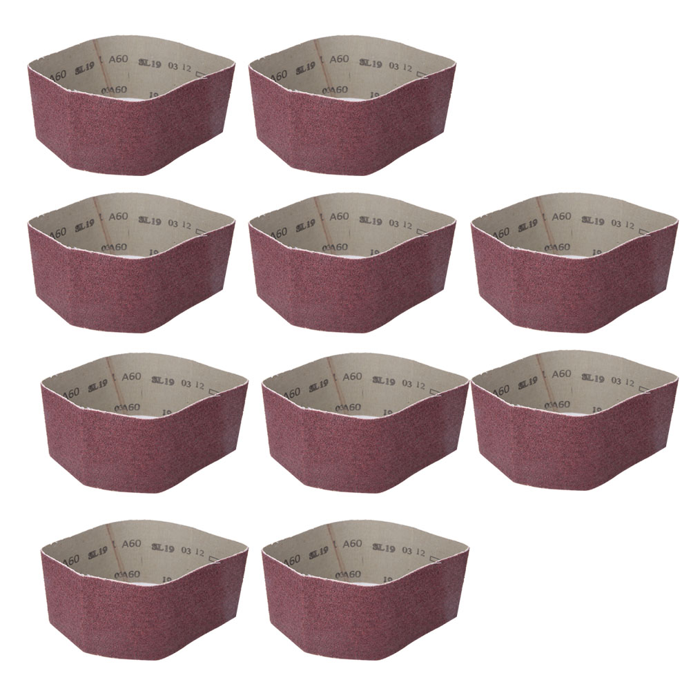 Packung Mit 10 Runden Schleifbändern 457 X 75 Mm, Aluminiumoxid, Körnung 60, Für Schleifmaschinen