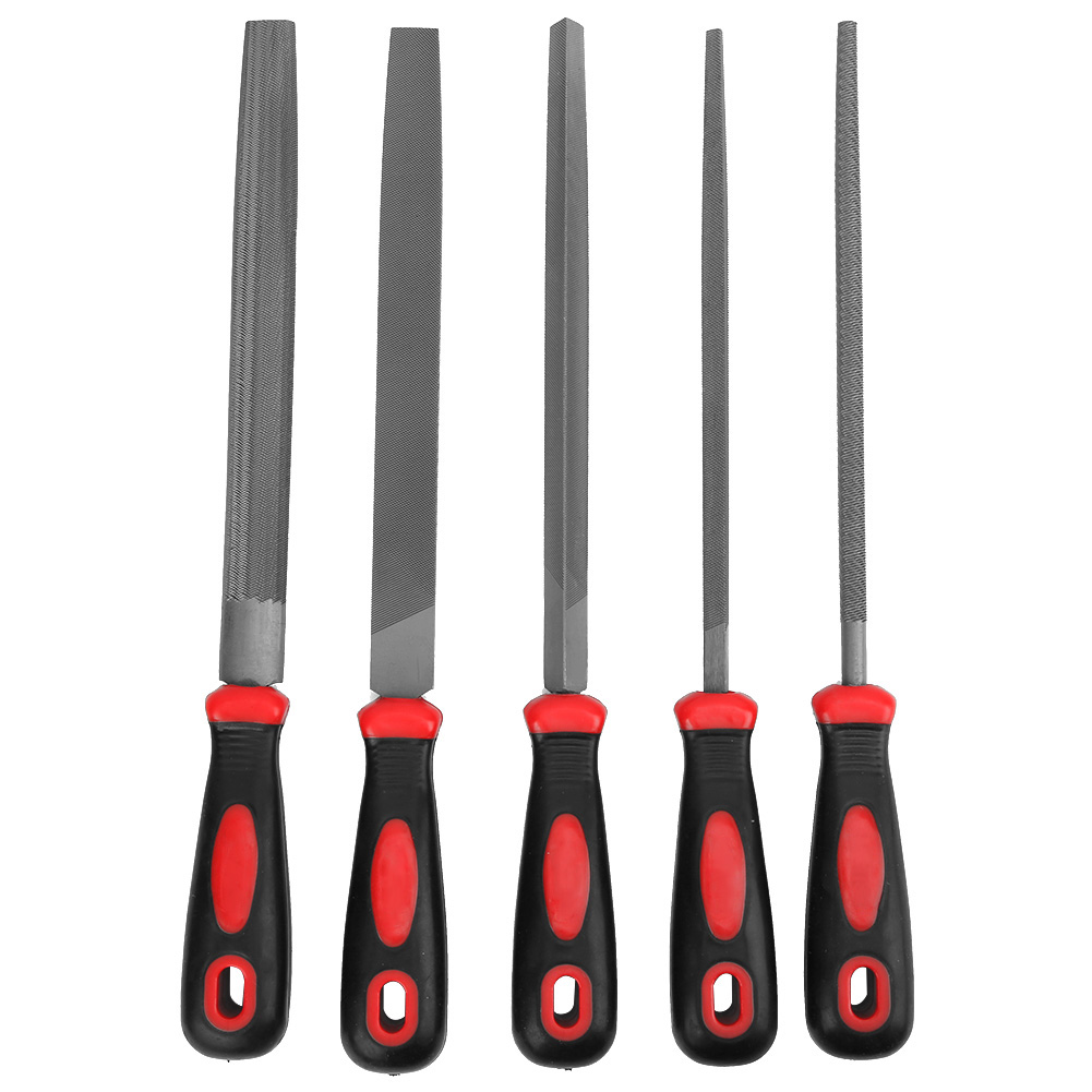 Set Mit 5 Metallhandfeilen – Flach-, Halbrund-, Vierkant-, Nadel- Und Holzfeilen Für Die Holzbearbeitung Und Weichmetalle