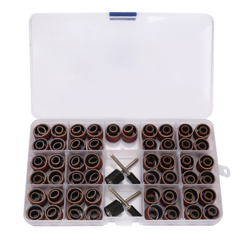 Schleifbänder Für Trommelschleifmaschinen, 104-teiliges Komplettset Mit 1/4"- Und 1/2"-schäften, Körnung 80 Und 120, Hochfestem Schmirgel