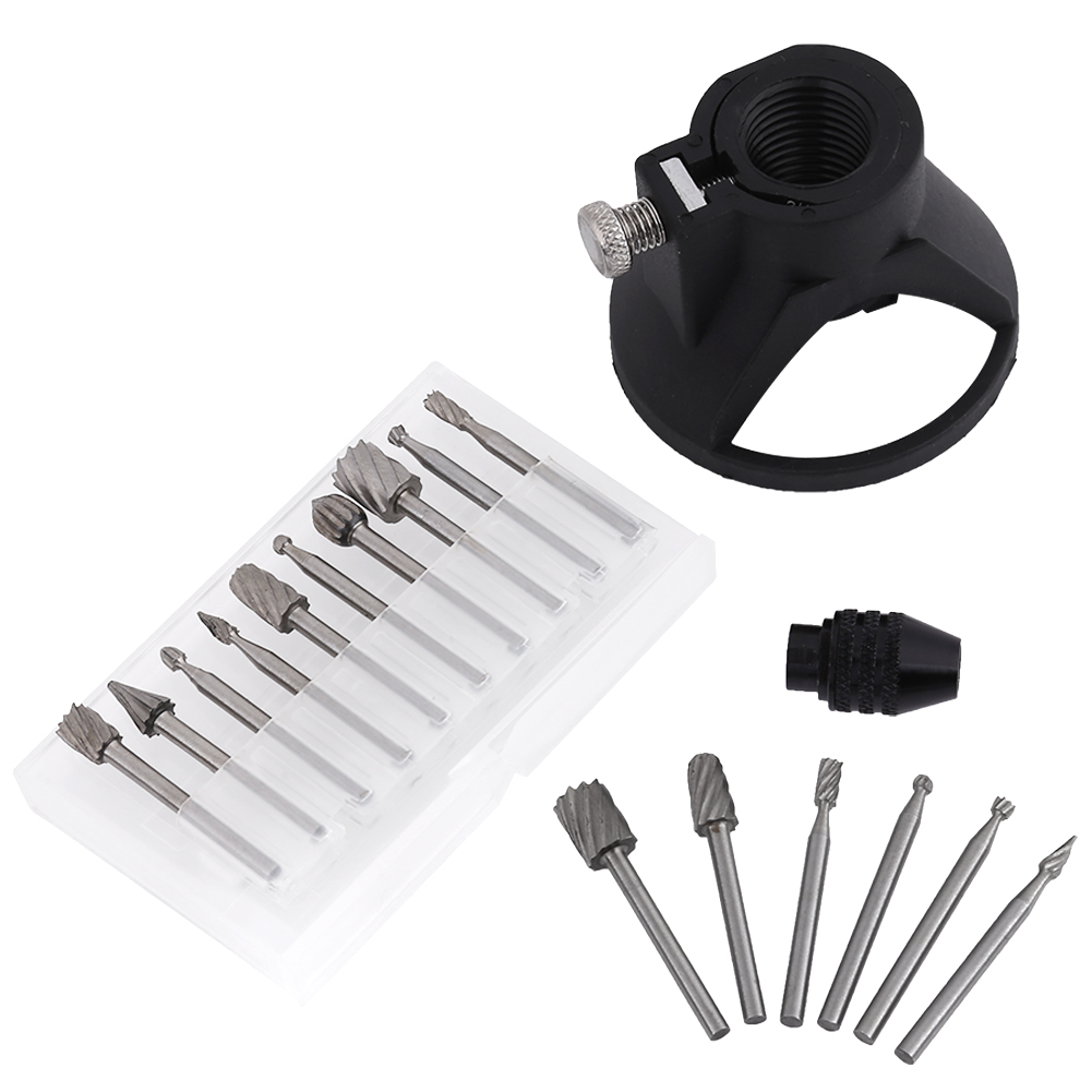Bohrer-set Mit Elektrischem Winkelschleifer + 0,5–3,2 Mm Bohrfutter, Präzisionsständer, 10 Hartmetallbohrer, 6 Hss-feilen Für Holz- Und Metallbearbeitung