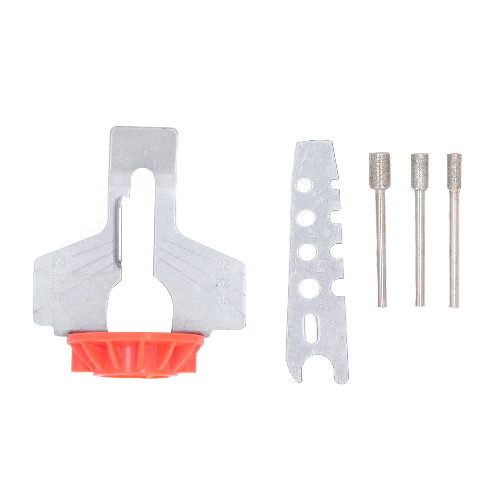 Kettenschärfer Mit Rotationsfunktion – Komplettes Set Aus Rotem Hss-stahl Mit Feilen Und Lineal Für Winkelschleifer