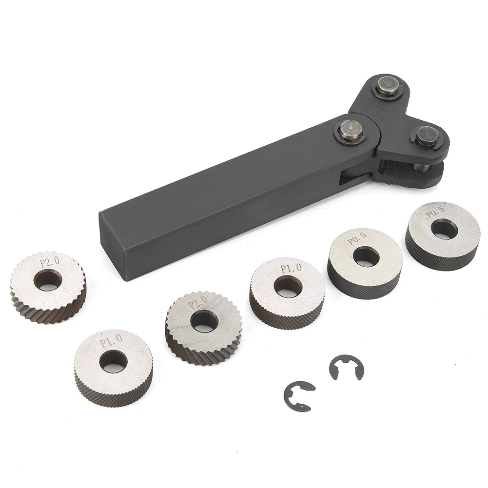 7-teiliges Prägewerkzeugset, Gehärteter Stahl, 0,5/1/2 Mm Diagonalwalzen Für Metalldrehmaschinen, Rutschfeste Muster