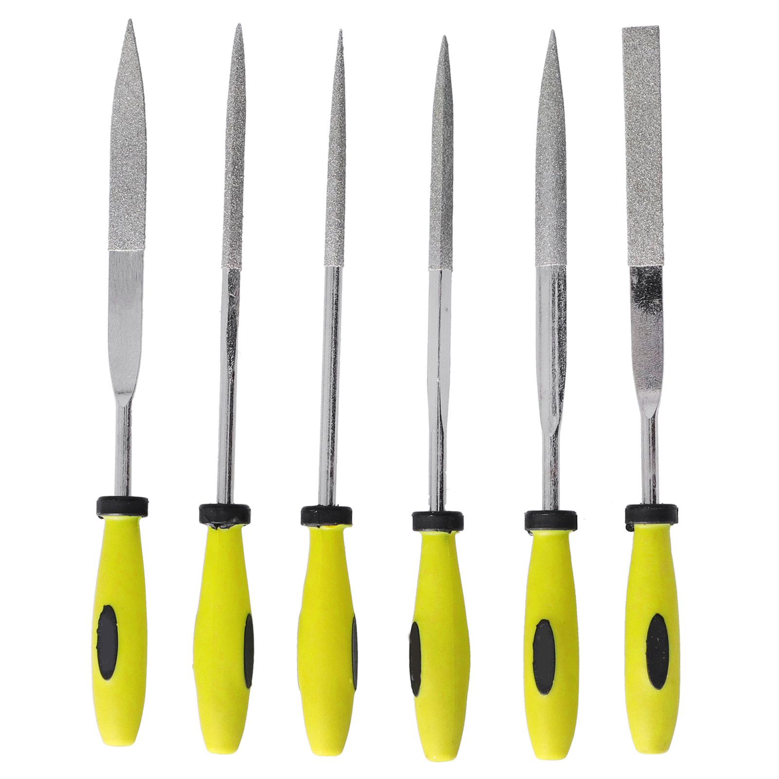 Set Mit 6 Feinen Schmirgelfeilen Aus Sil-1117-stahl Mit Kugellager, Ergonomischem Tpr-griff Für Modellbau Und Schmuckherstellung