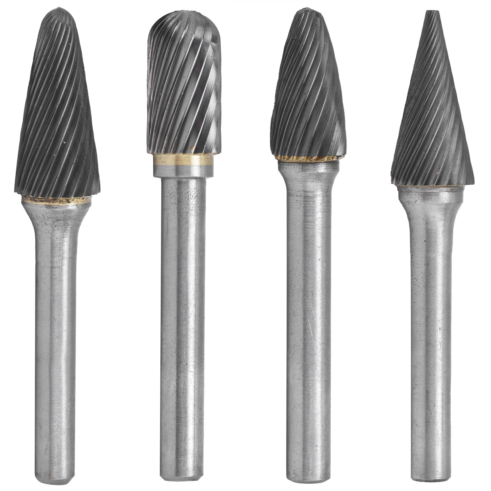Satz Mit 4 Hartmetall-fräsern, 12 Mm Schaft, 6 Mm Schaft, Doppelverzahnung, Hohe Festigkeit Für Metalle, Stahl, Edelstahl, Aluminium
