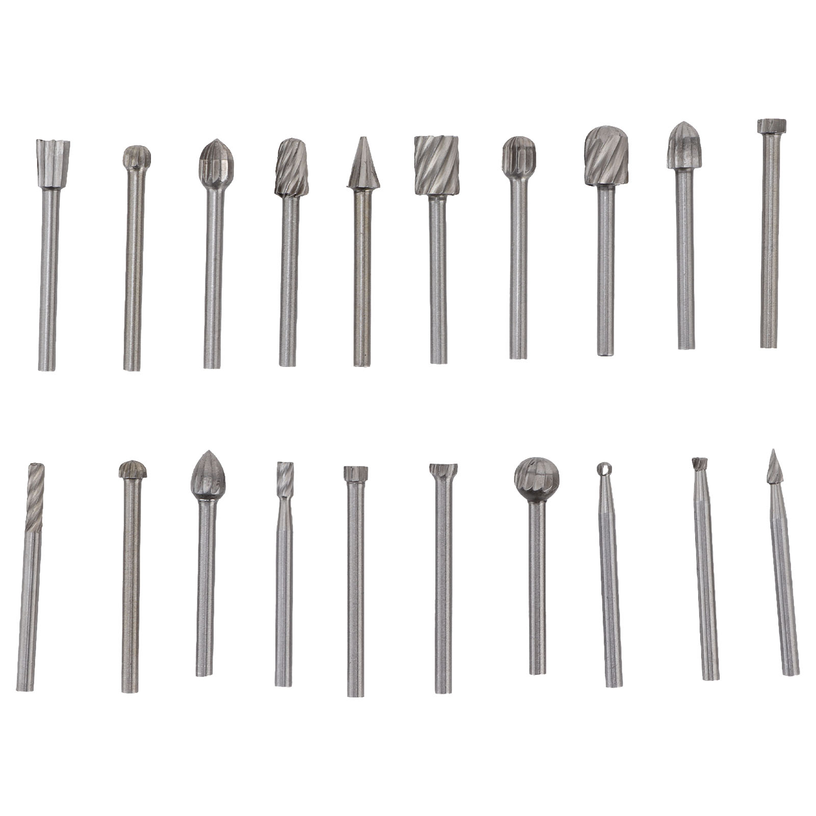 Set Mit 20 Hss-hochgeschwindigkeitsstahl-fräsern (3 Mm) Zum Gravieren, Fasen Und Nuten Von Holz Und Kunststoff, Kompatibel Mit Rotationswerkzeugen