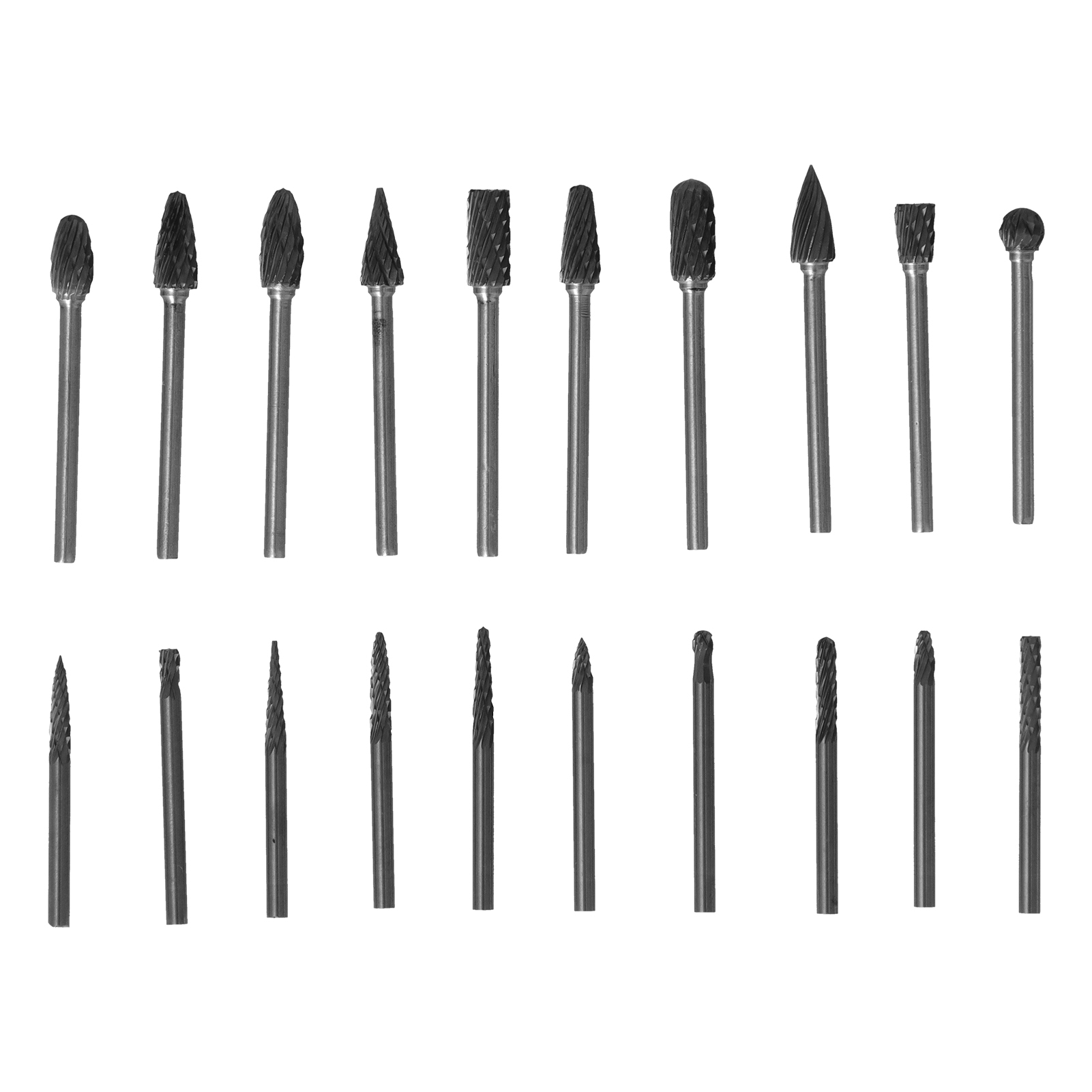 Satz Mit 20 Hartmetall-rotationsfräsern, Ø 3 Mm Und Ø 6 Mm, Doppelschneider, Für Präzisionsschleifen, Gravieren Und Entgraten Von Metall