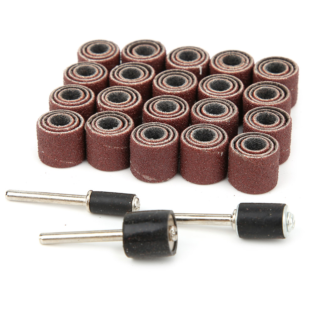 33-teiliges Schleifbandset Für Trommelschleifer – Inklusive Gummispindel – Zum Schleifen Von Holz, Metall Und Kunststoff, Zur Rostentfernung Und Für Präzisionspolierungen