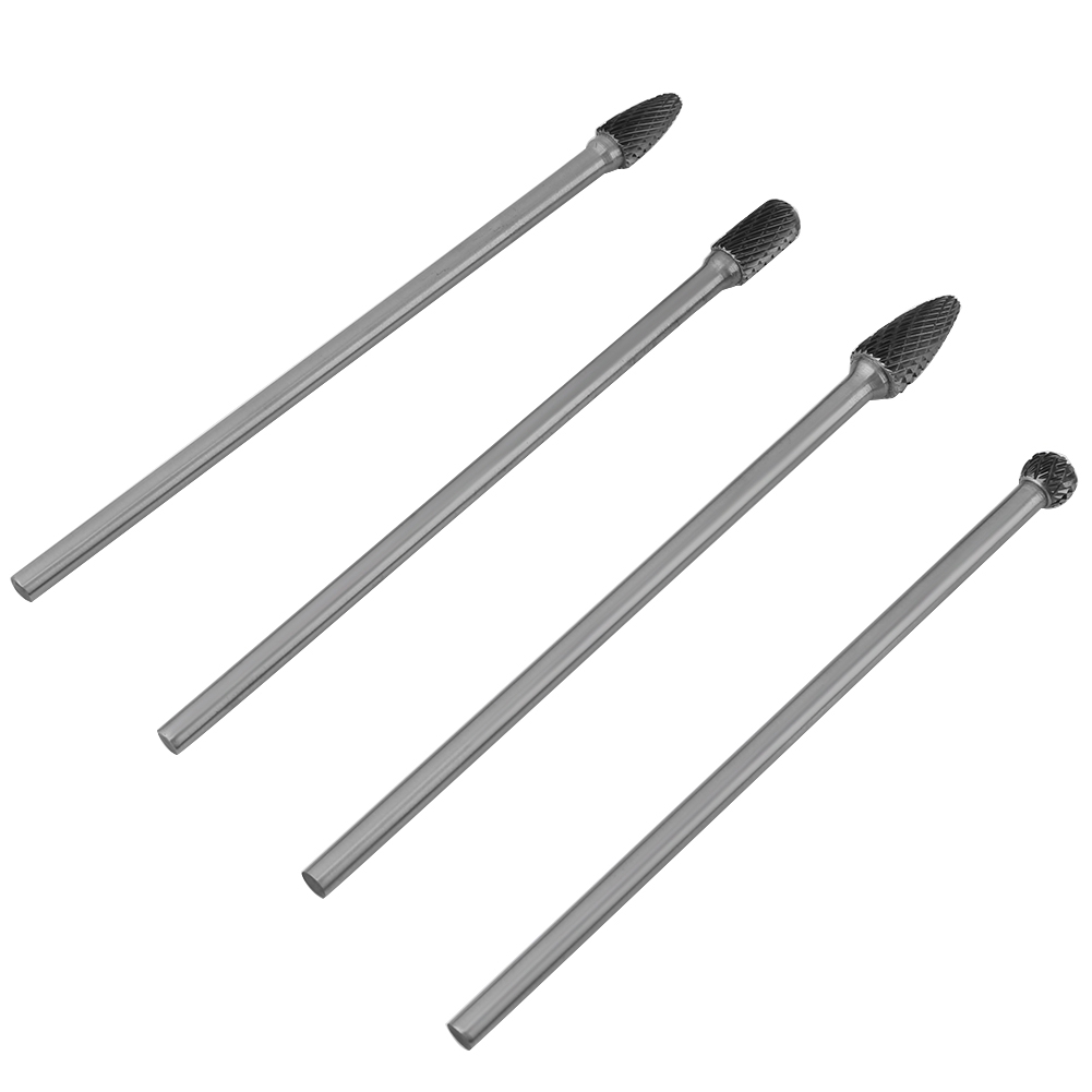 Toivize 4-teiliger Rotationsfräser Aus Wolframkarbid, 6 Mm Schaft, Doppelschnitt, Für Metall Und Stein