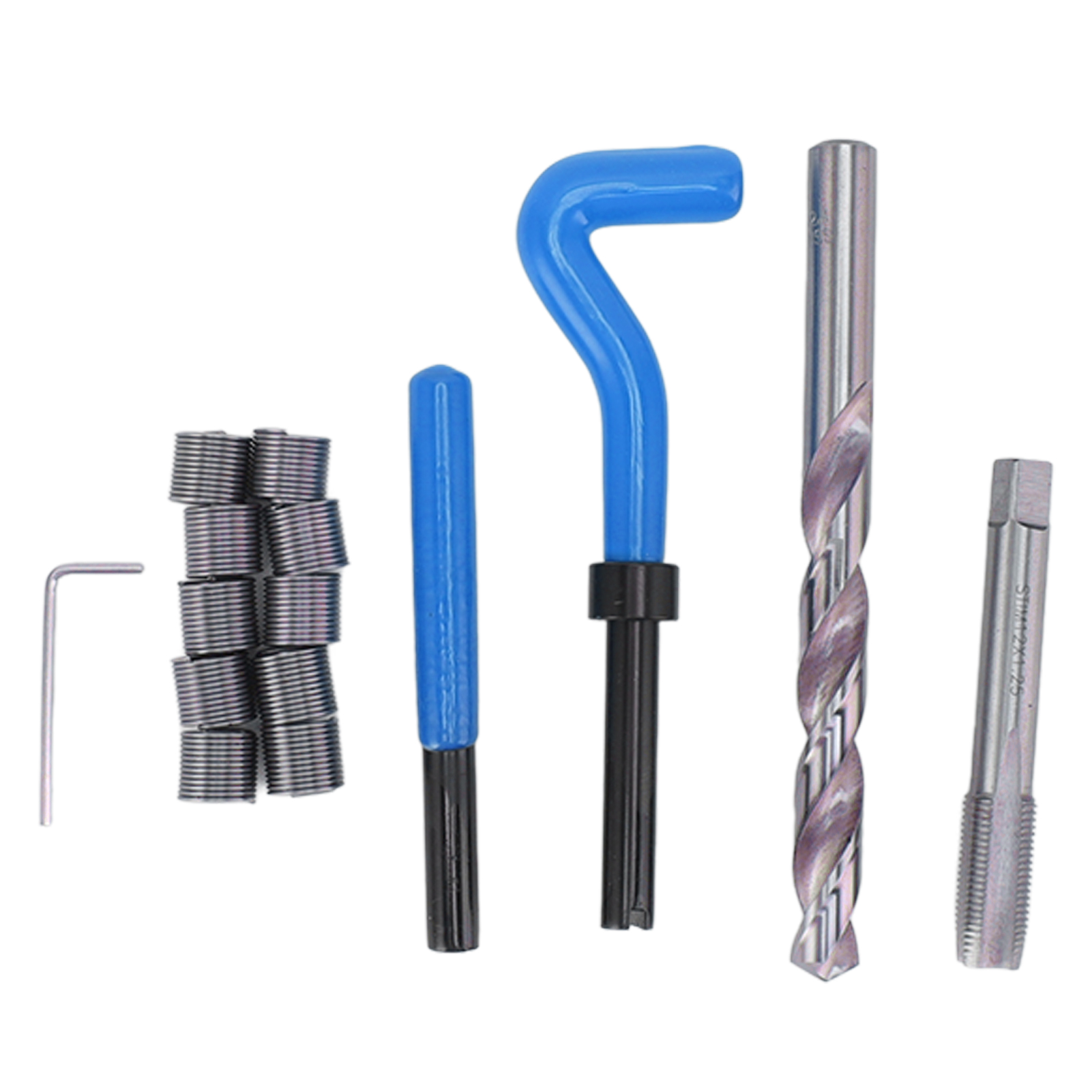 Toivize M12x1,25 Gewindereparaturset, 15-teilig, Hochgeschwindigkeitsstahl, Blau, Hss-einsätze