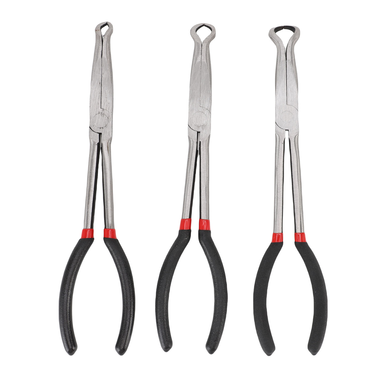 Set Mit 3 Spitzzangen, 28 Cm Lang, Gehärteter Stahl, 8–19 Mm Runde Spitzen
