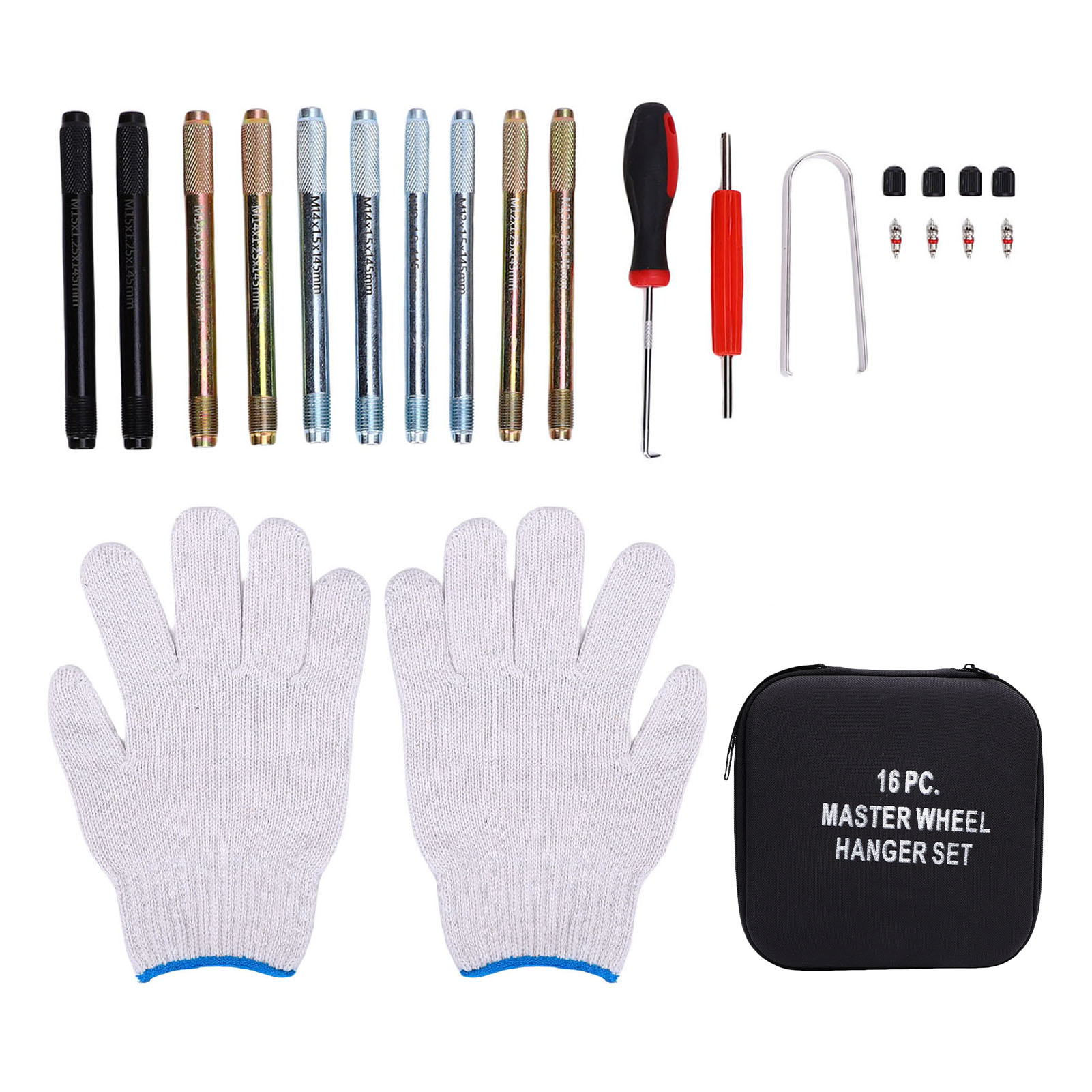 Radzentrierset Mit 10 Metallstangen, Felgenzentrierwerkzeug, Hervorstehenden Schrauben Mit Ventileinsatz Und Werkstattzubehör