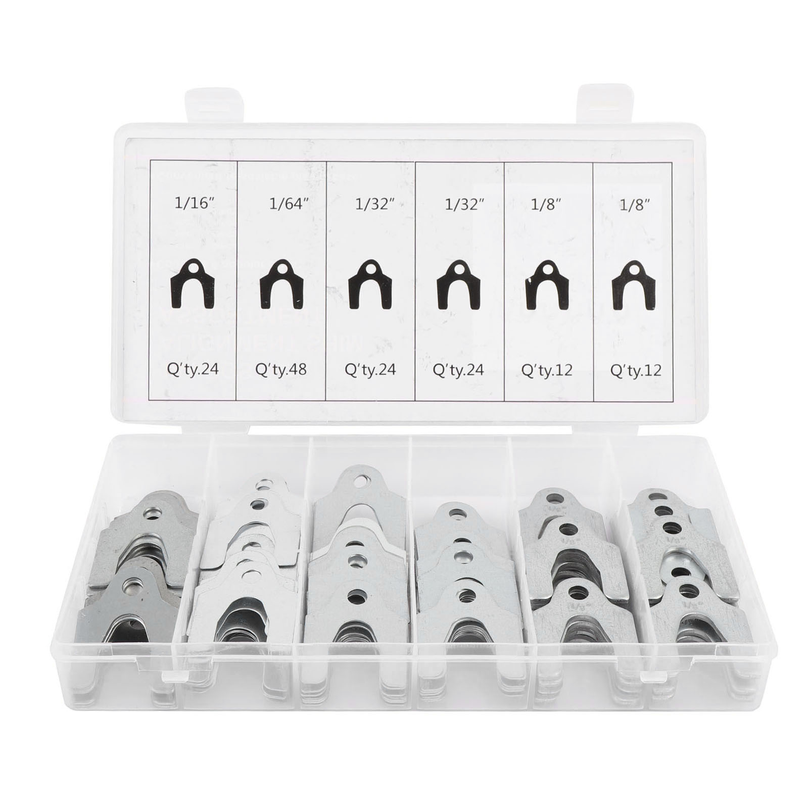 144-teiliger Satz Metall-ausrichtscheiben – Stärken Von 1/64" Bis 1/8" Für Karosserie- Und Sturzeinstellung Mit Box