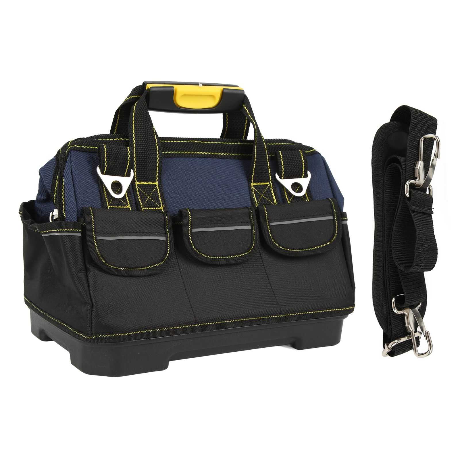 Toivize Werkzeugtasche, 43 Cm (17 Zoll), Wasserdichtes 1680d Polyester, Weite Öffnung, 5 Außentaschen, Verstärkter Boden, Blau/schwarz
