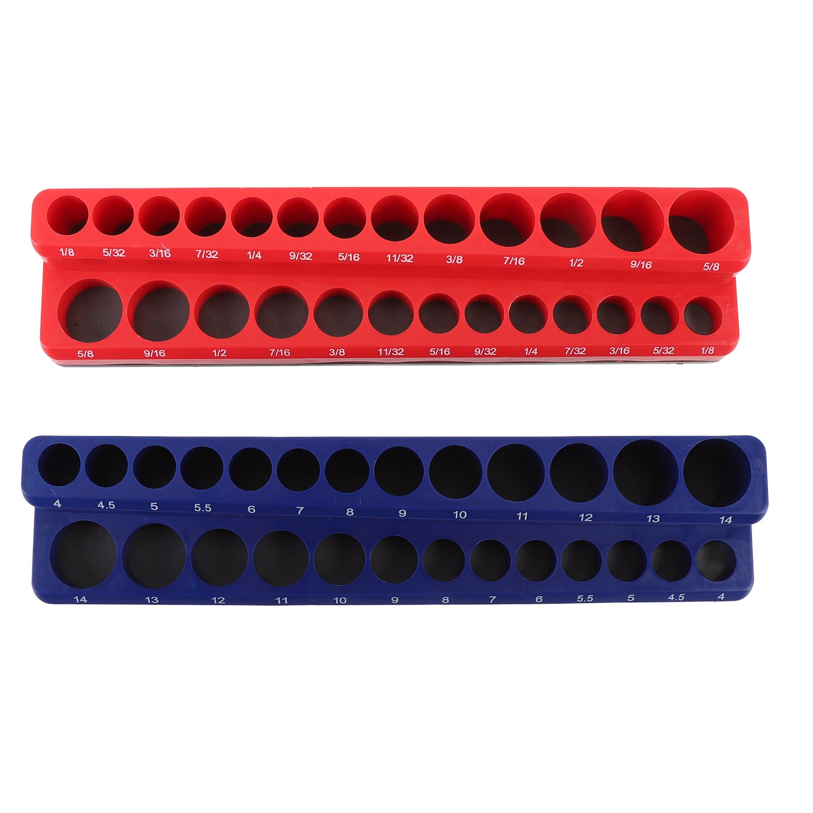 Toivize 1/4" Magnetischer Steckschlüsselhalter, 2er-pack, Metrisch/imperiale Größen, Robustes Pp, Magnetische Befestigung, Werkbank/werkstatt