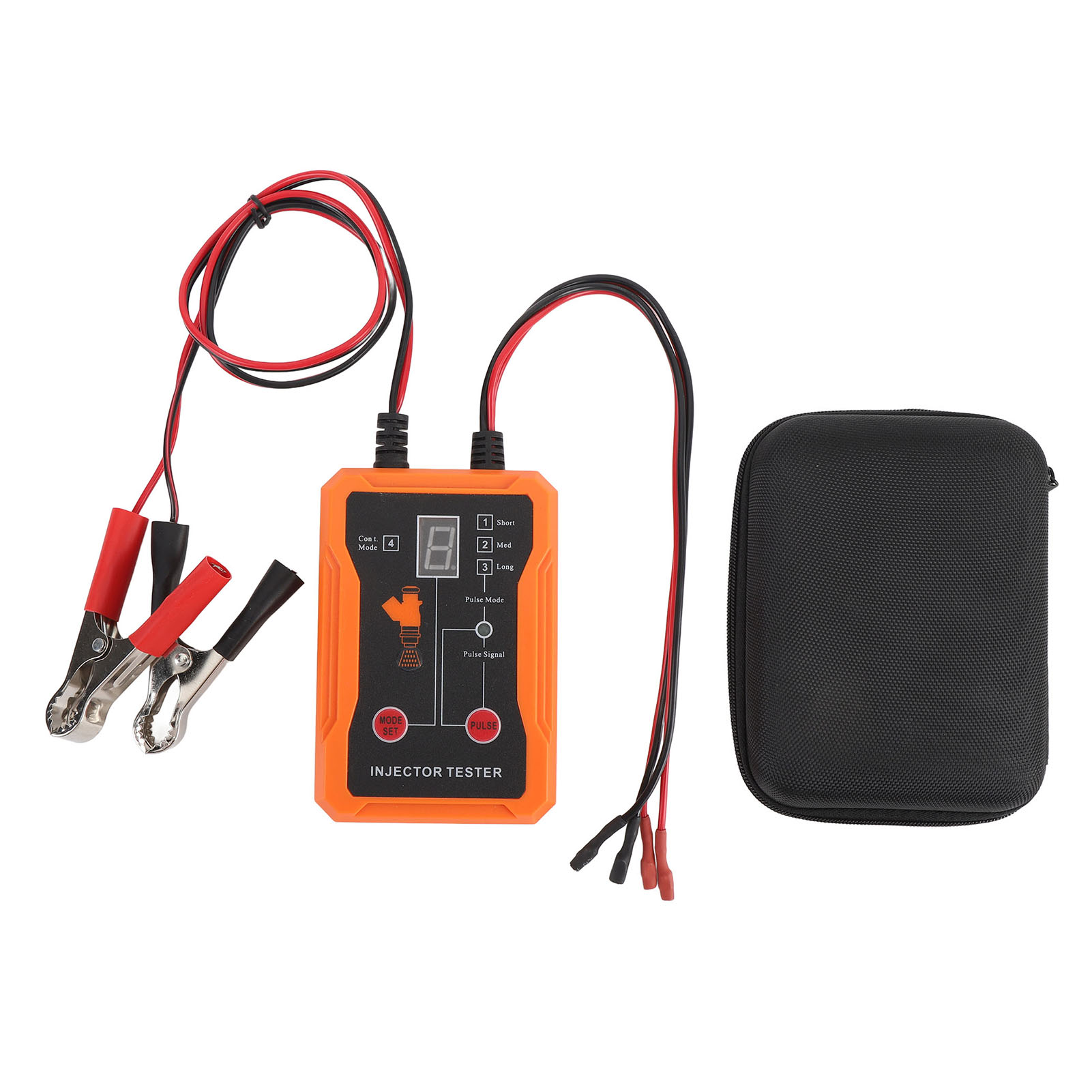 Toivize 12v Universal-einspritzdüsentester Für Pkw/motorräder, 4 Impulsmodi, Orange Led, Robustes Abs, Schnelle Diagnose Ohne Demontage