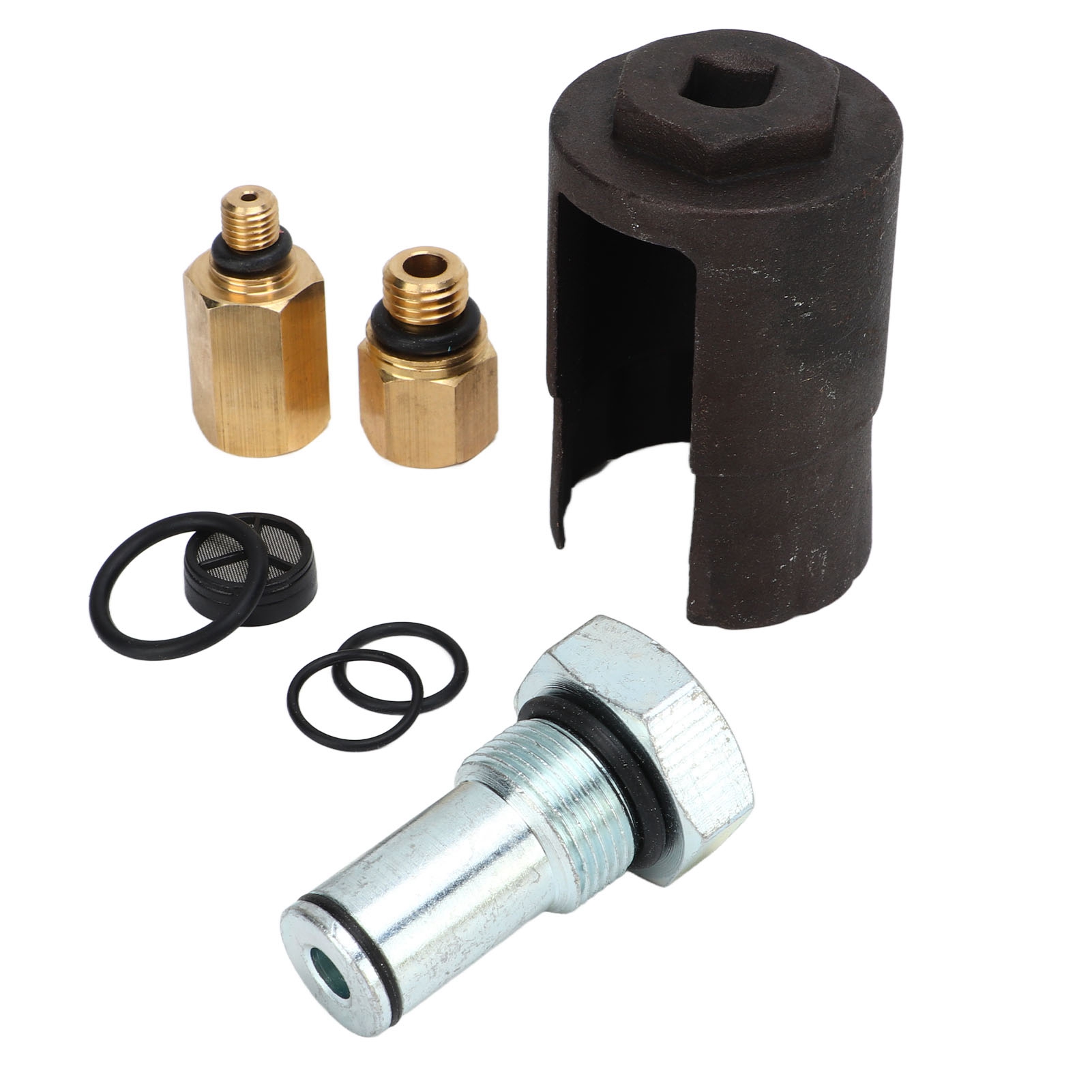 Ford 6.0l Motor-lecktest-set: Gehärtete Stahlstecknuss, 1/4"-bsp-luftanschluss, Messingadapter, Lecksuchwerkzeug