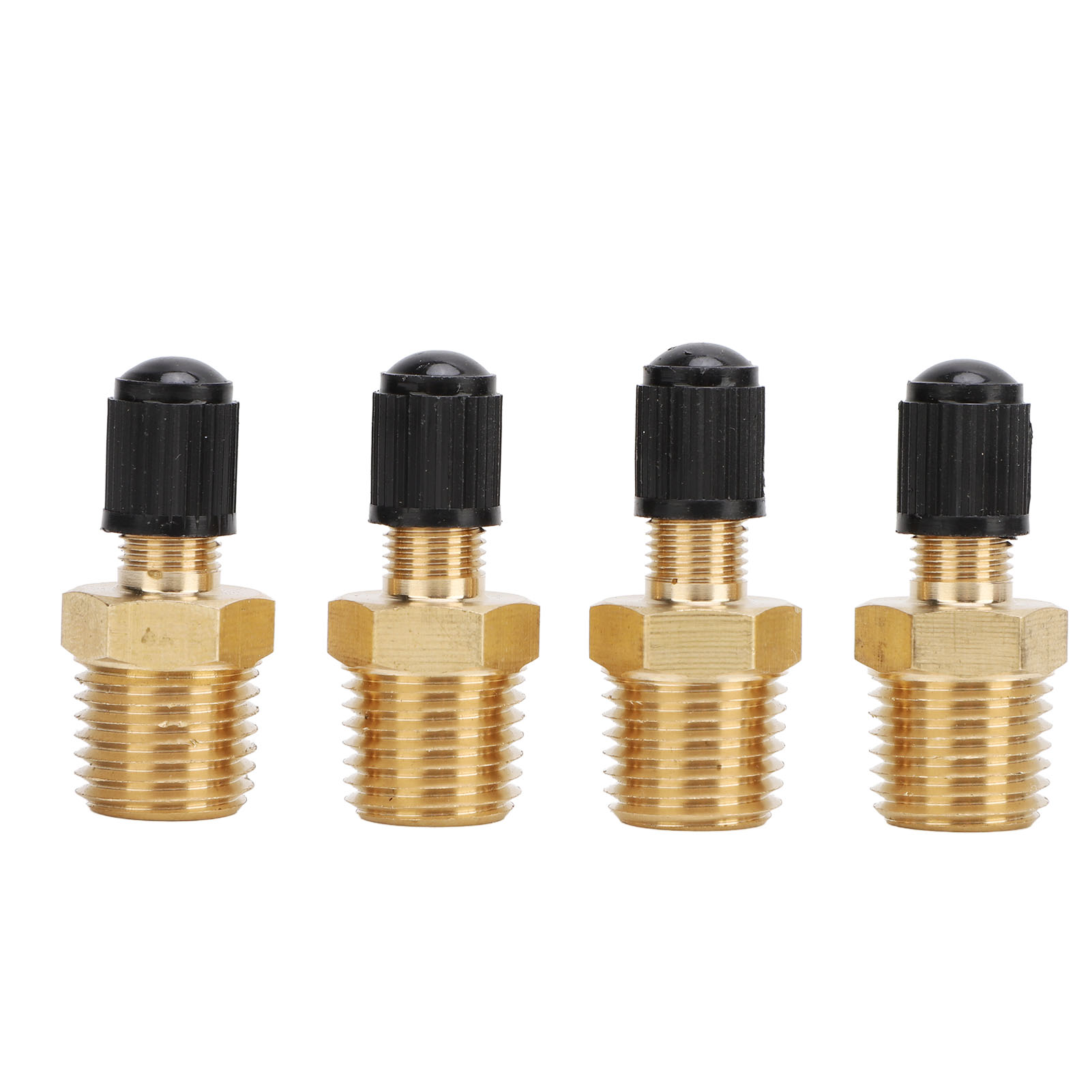 Toivize 1/4" Npt Außengewinde-tankventil Aus Massivem Messing, 200 Psi, 4-teiliges Set Mit Luftdichten Kappen Für Luftkompressoren