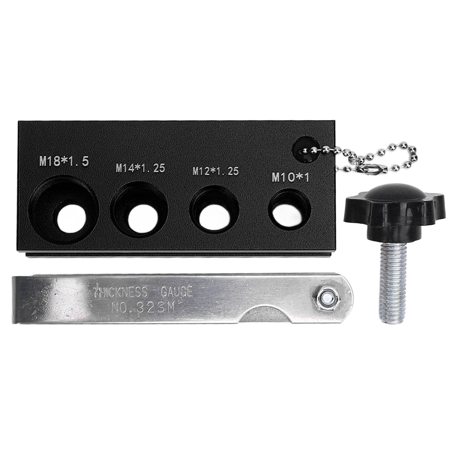 Universelles Zündkerzen-einstellwerkzeug – Mattschwarzes Aluminium – 32 Stahlklingen Für 10/12/14/16-mm-zündkerzen