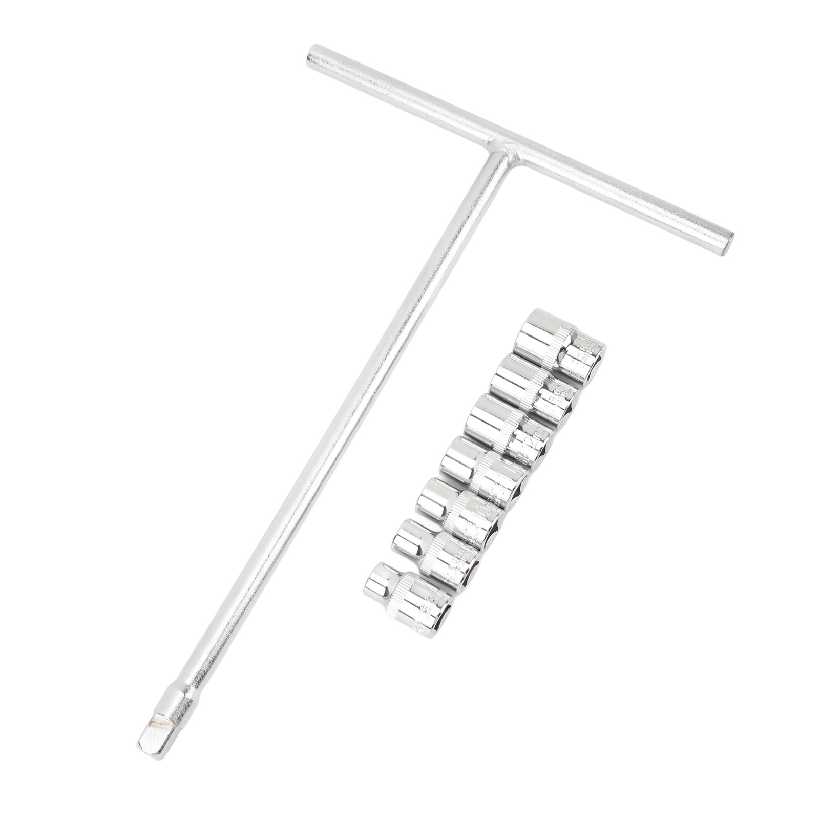 3/8"-t-griff-schlüssel - 7-teiliges Steckschlüsselset 8-14 Mm, Chrom-vanadium-stahl, Ergonomisch